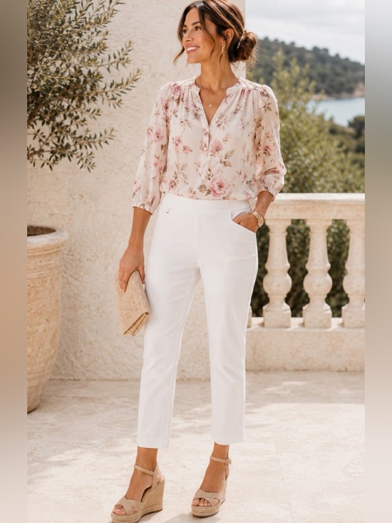 Peck & Peck Pants - 🫶💐 Peck & Peck Petite White Pull-On Pants Size 14P